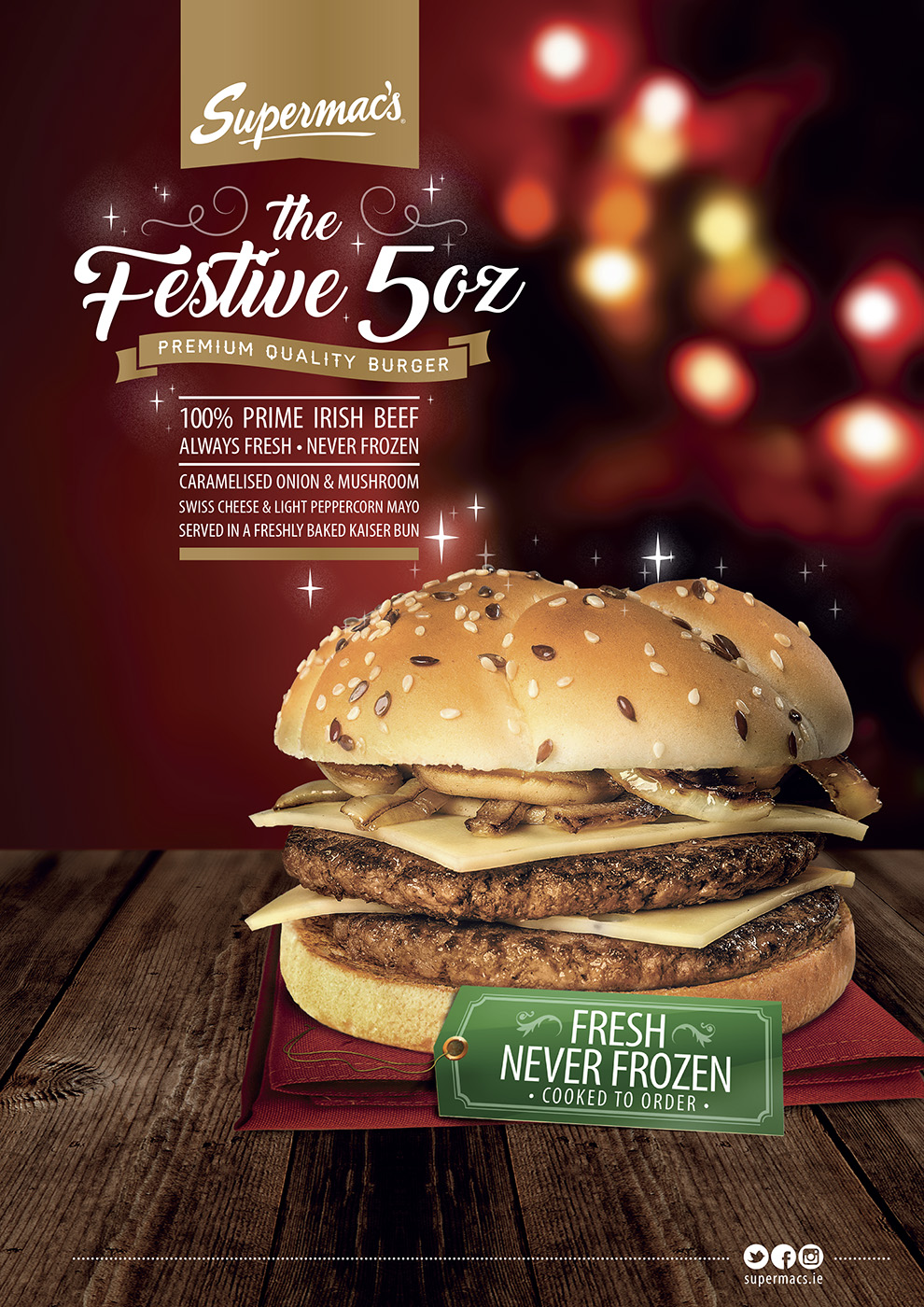 Festive Burger for Supermacs  - Food Advertising Photography © David Cantwell Photography