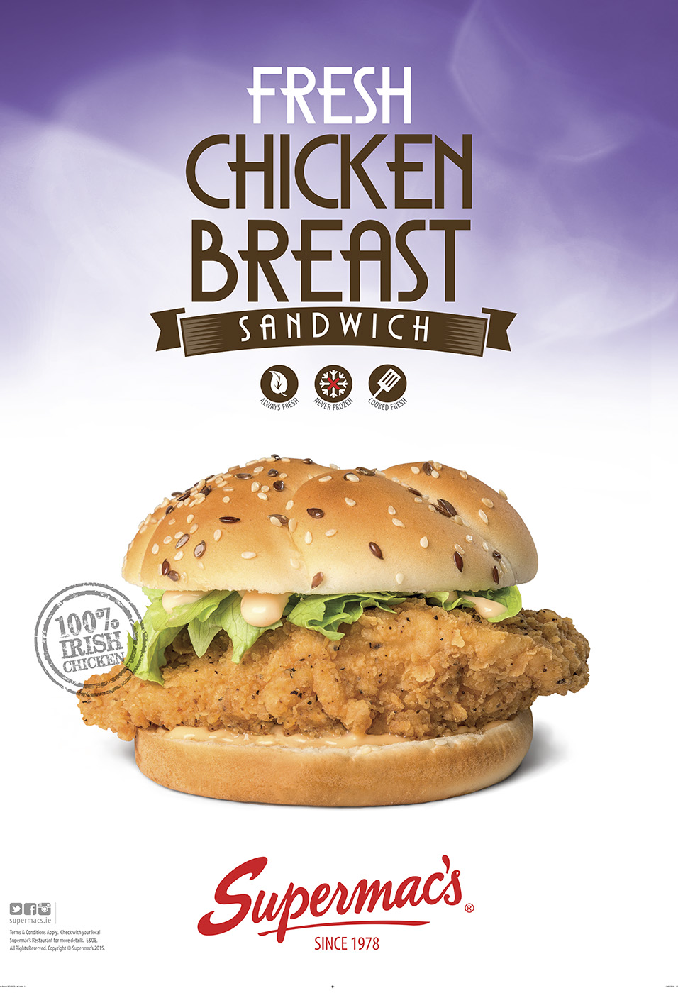 Chicken Breast Burger for Supermacs  - Food Advertising Photography © David Cantwell Photography