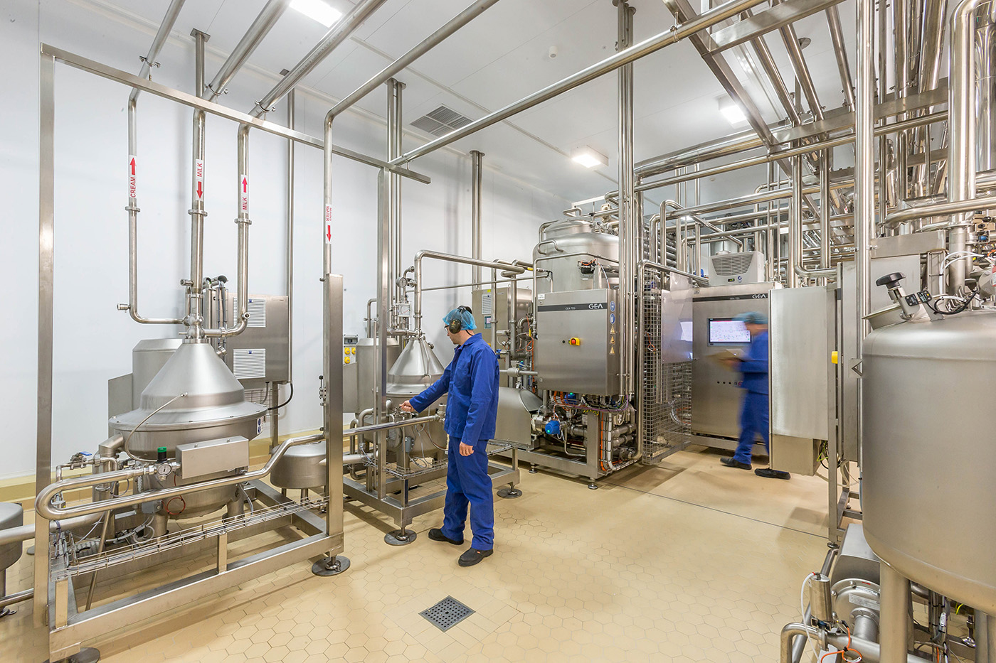 Industrial Workers in UHT Plant - Industrial Photographer © David Cantwell Photography