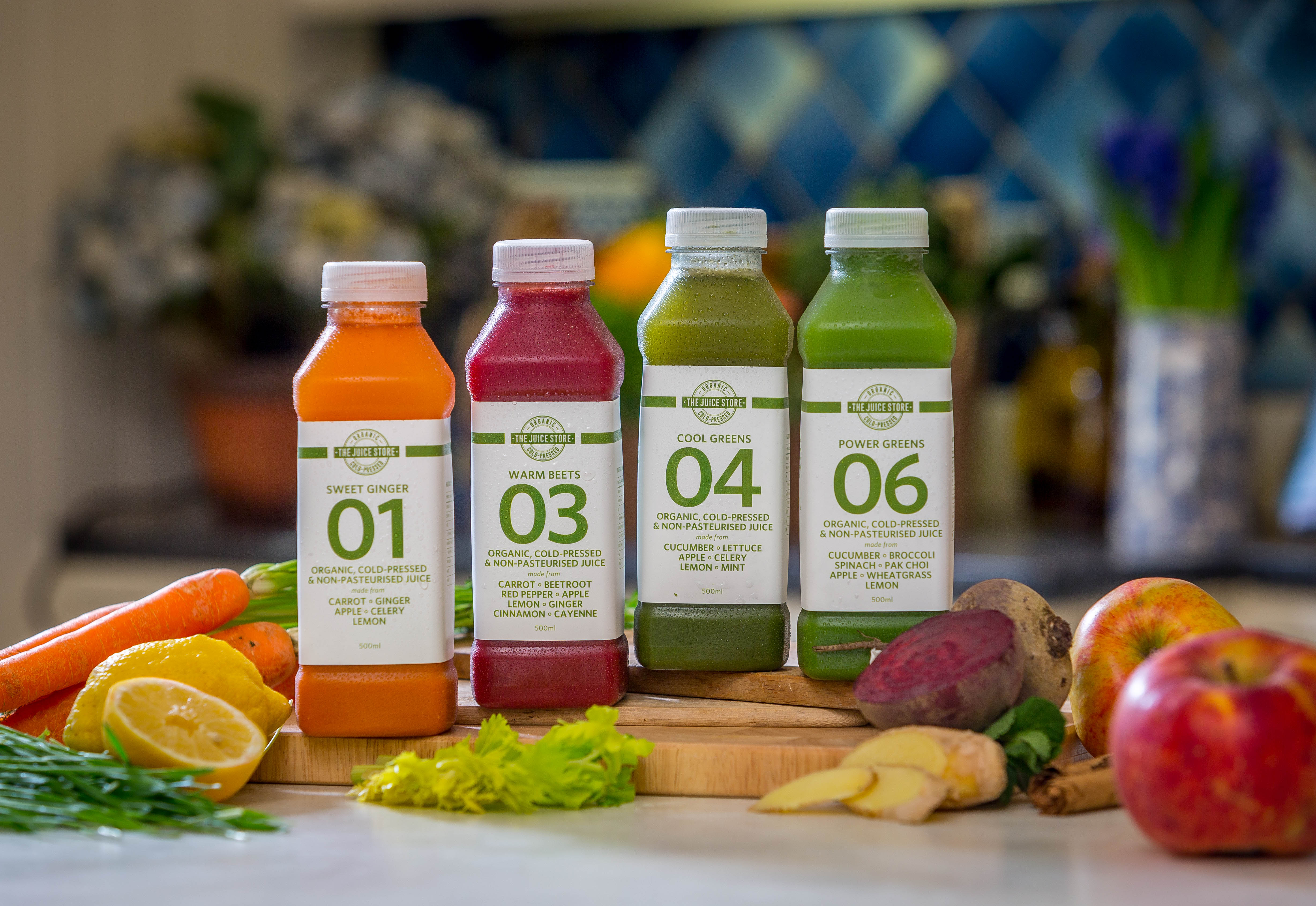 The Juice Store Product Range - Packshot Photography © David Cantwell Photography