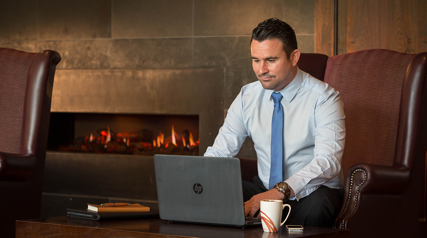 Businessman on Laptop - Corporate Photography © David Cantwell Photography
