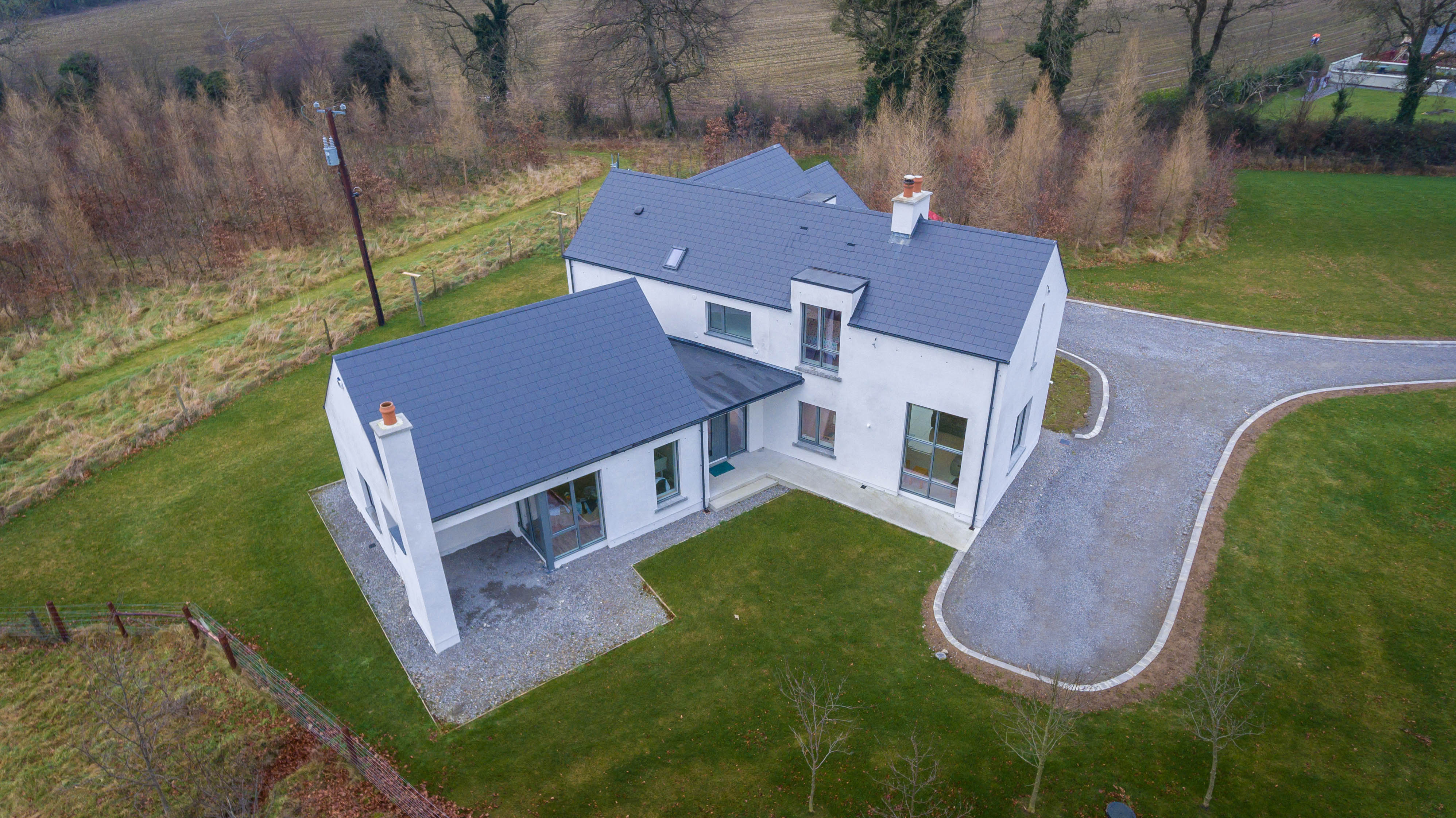 Drone Photography of House Designed by McKenna Architects © David Cantwell Photography