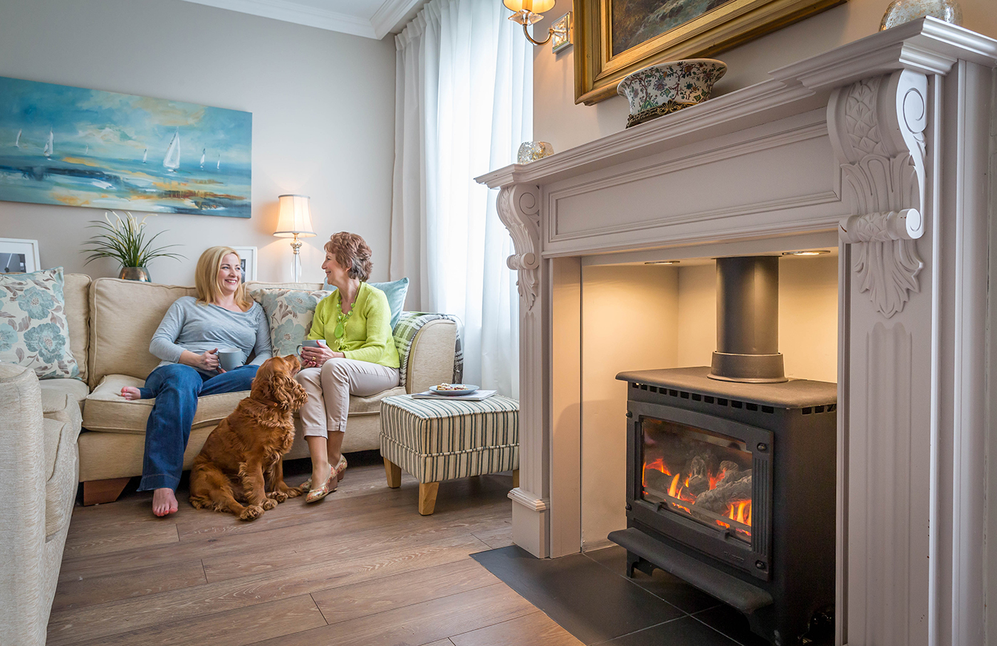 Mum & Daughter By a Cosy Fire for Energia - Lifestyle Photography © David Cantwell Photography