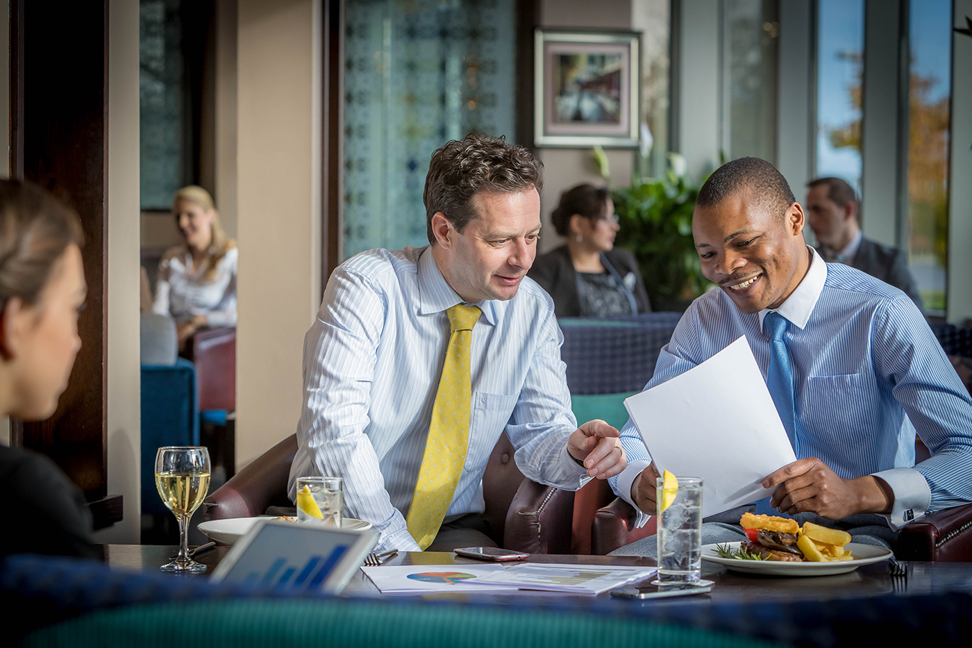 Corporates Having a Business Lunch - Corporate Hotel Lifestyle Photography © David Cantwell Photography