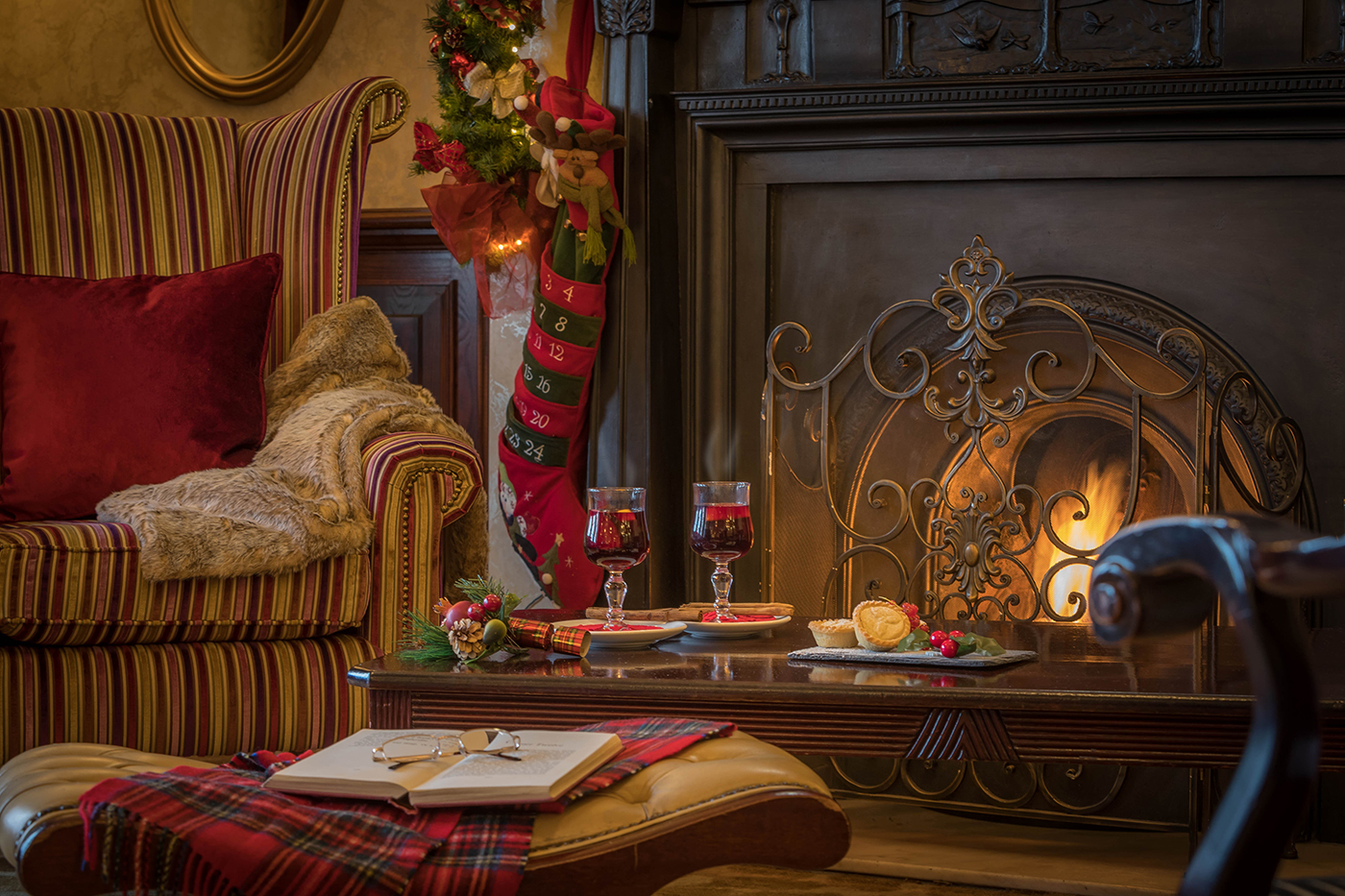 Christmas Mulled Wine by the Fire  - Seasonal Commercial Photography © David Cantwell Photography