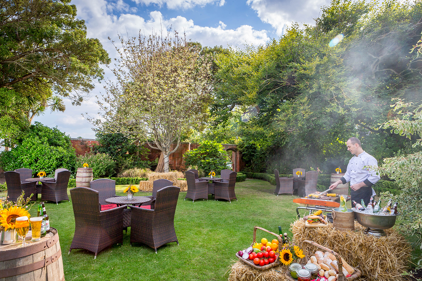Summer Barbeque in Hotel Garden  - Seasonal Commercial Photography © David Cantwell Photography