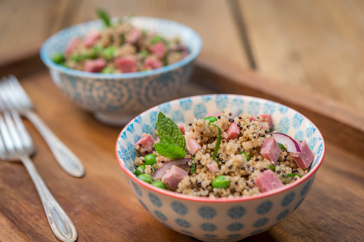 Ham & Pea Quinoa Salad Lunch  - Food Photography © David Cantwell Photography