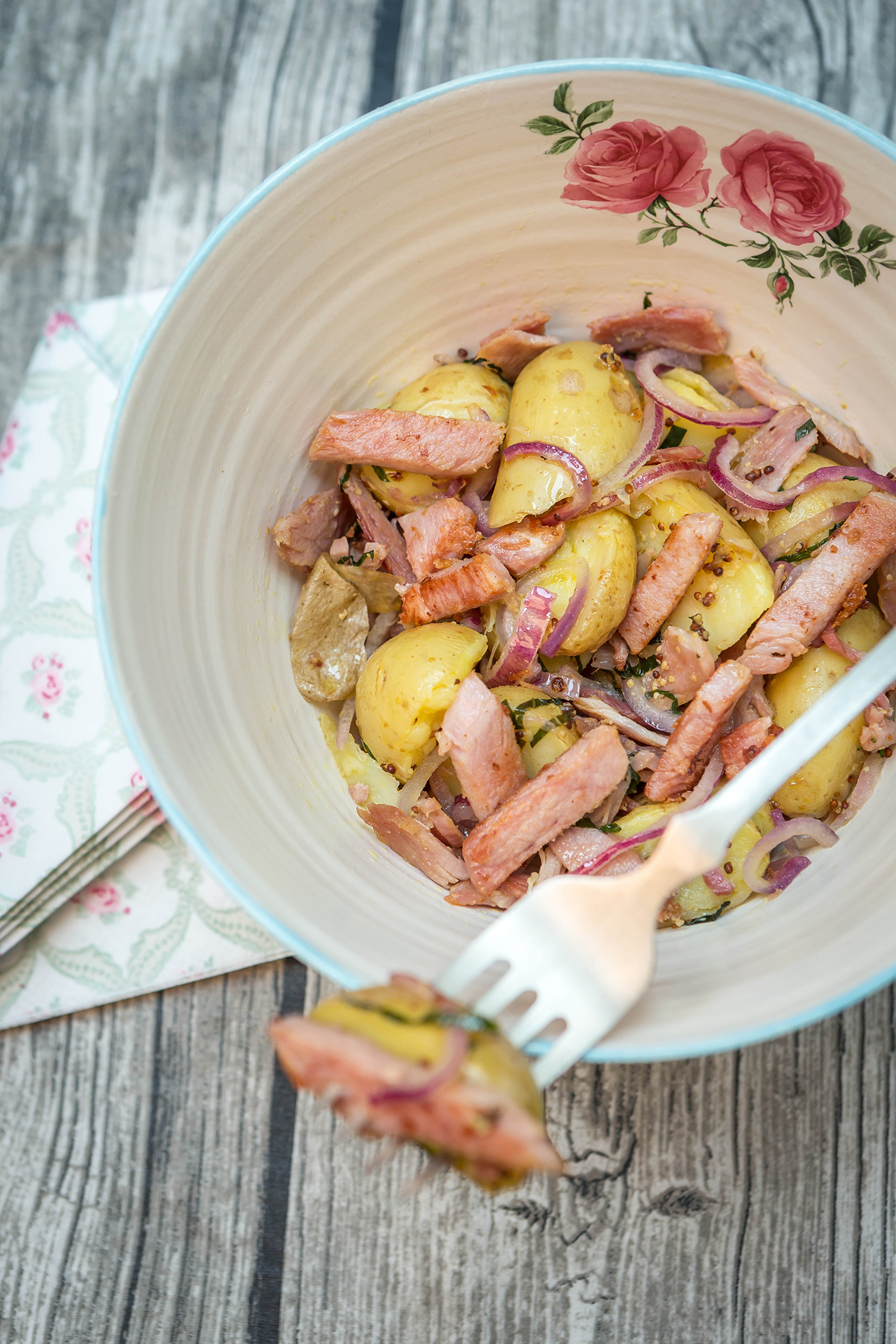 Warm Potato and Ham Salad - Food Photography © David Cantwell Photography