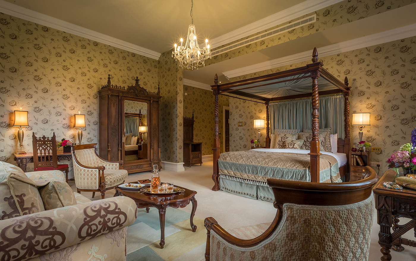 Bedroom Suite Styled for Executive Couple @ The Kilronan Castle Hotel - Hotel Photographer © David Cantwell Photography