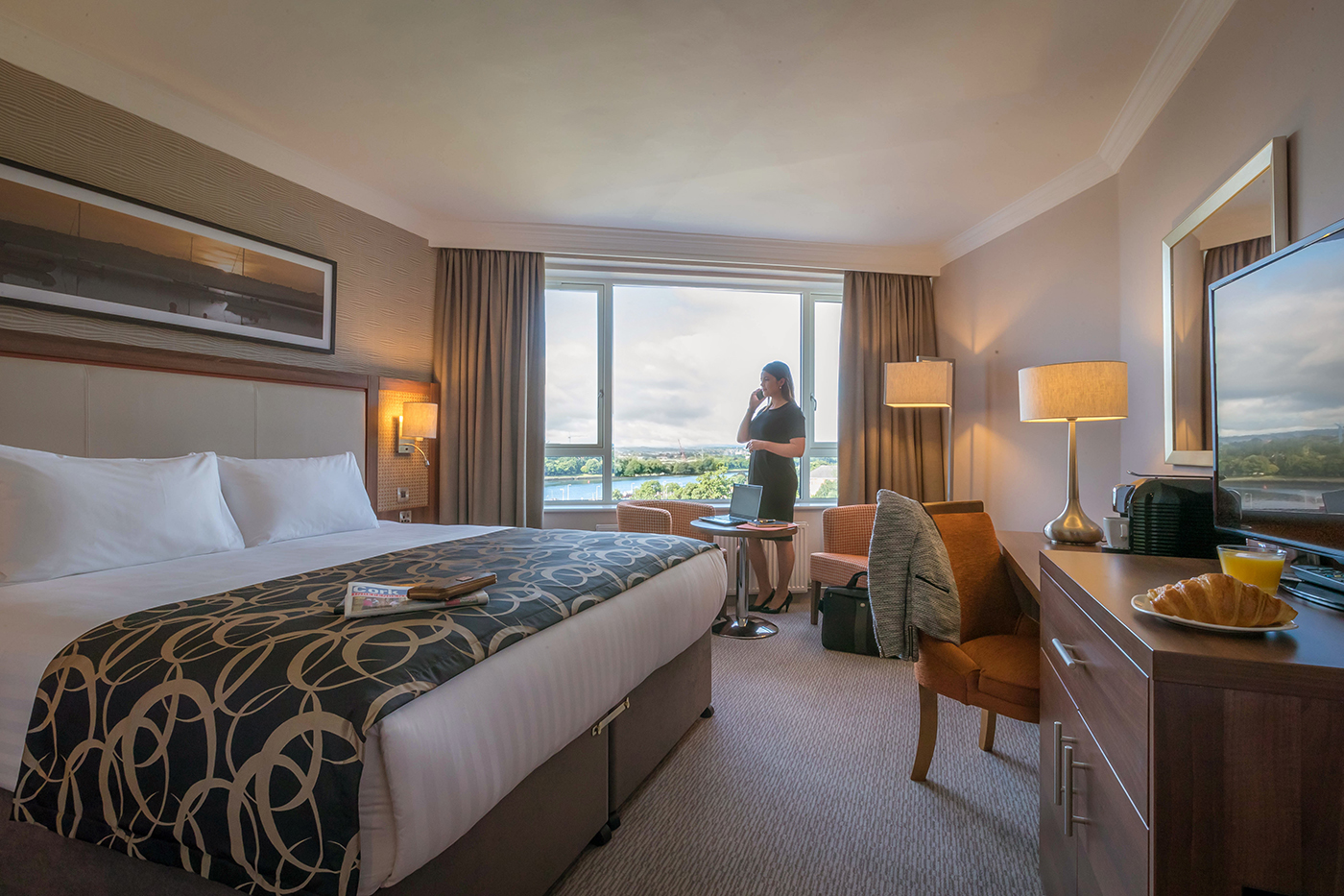 King Executive Bedroom - Staged and Styled for Corporate Bedroom @ The Clayton Hotel Silversprings Hotel Photographer © David Cantwell Photography