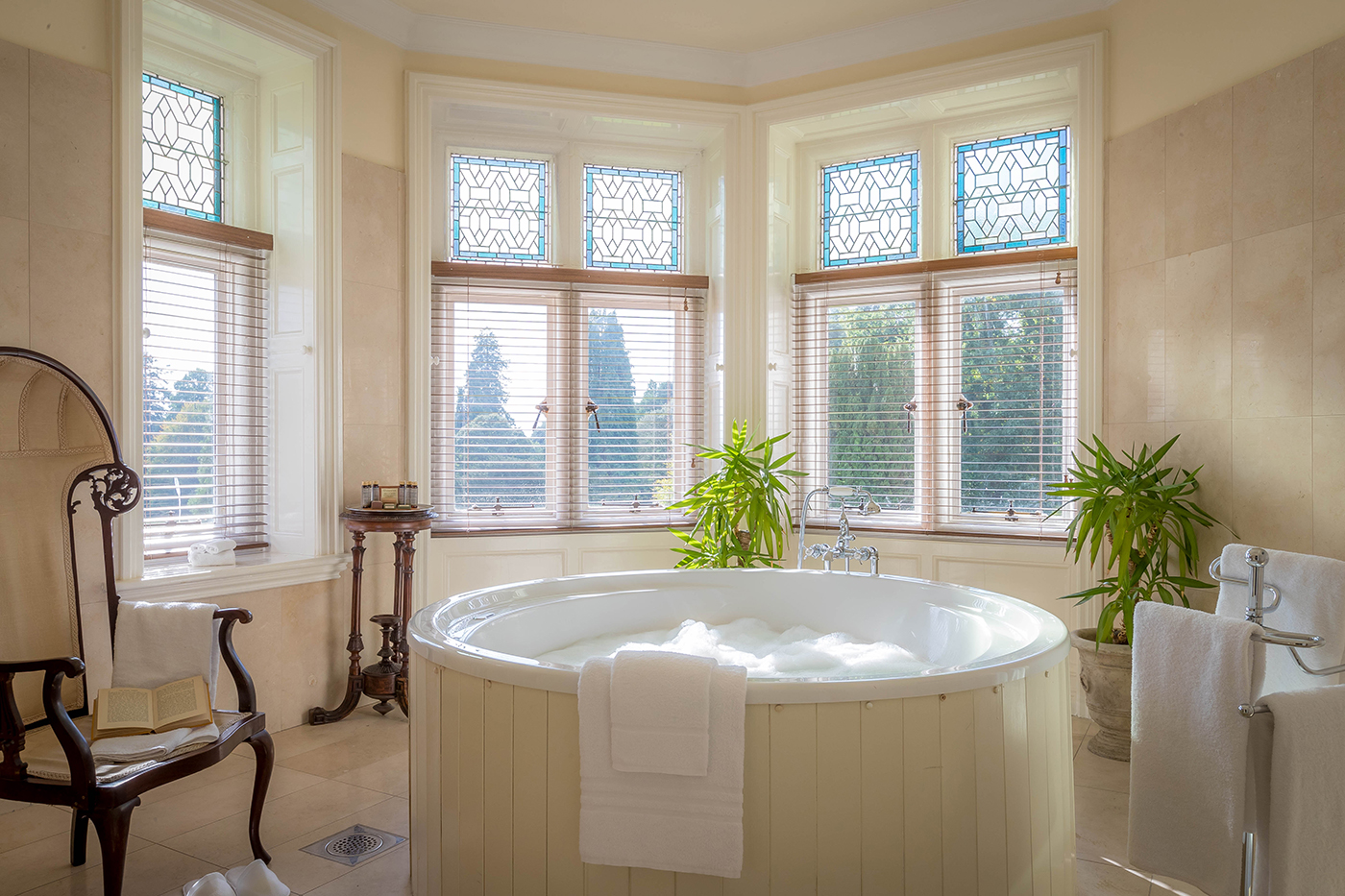 Jacuzzi Bathroom in the Bridal Suite of Lough Rynn Castle Hotel © David Cantwell Photography