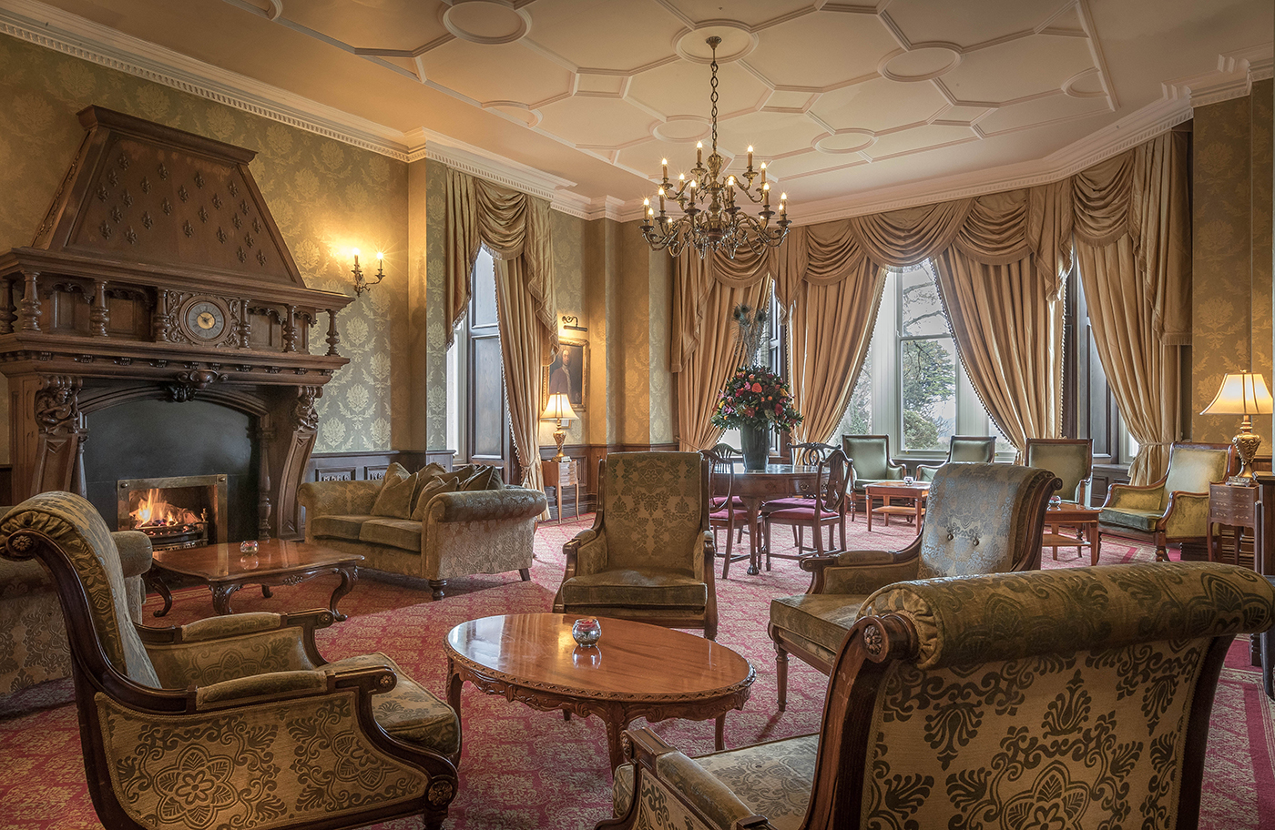 The Green Drawing Room @ Kilronan Castle Hotel © David Cantwell Photography
