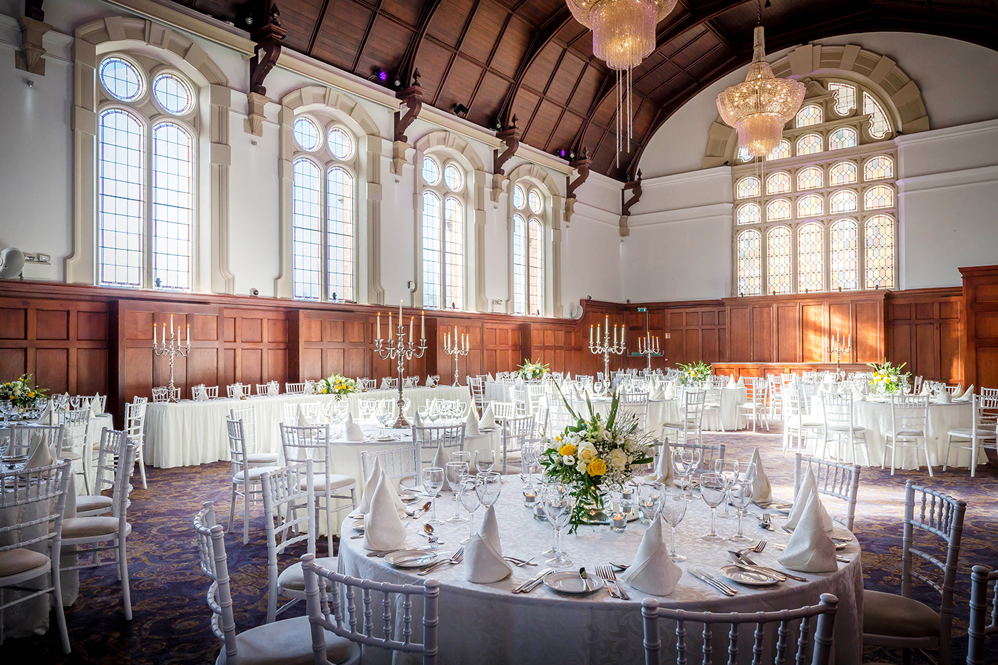 Wedding Banquet in Thomas Prior Hall @ Claython Hotel Ballsbridge © David Cantwell Photography