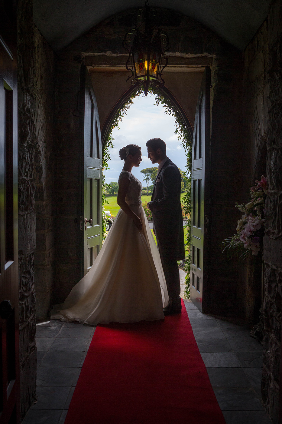 Bride & Groom in Doorway - Hotel Lifestyle Photography © David Cantwell Photography
