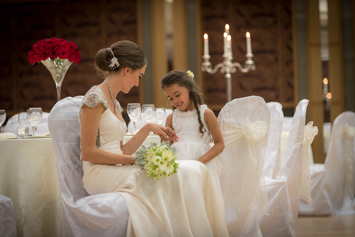 Bride @ Flower Girl @ The Shearwter Hotel © David Cantwell Photography