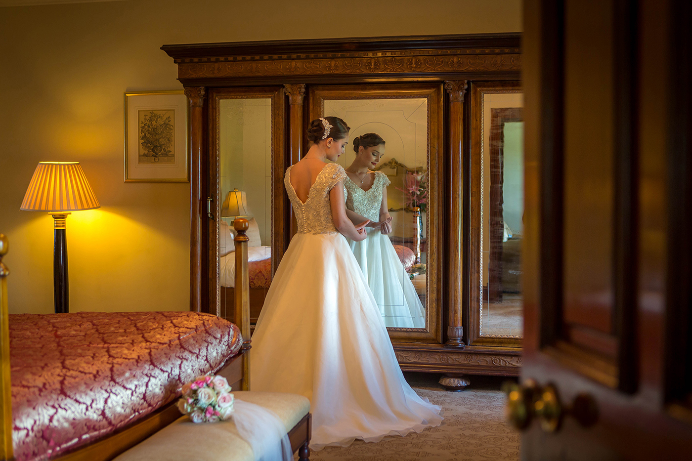 Bride in Bridal Suite - Hotel Lifestyle Photography © David Cantwell Photography