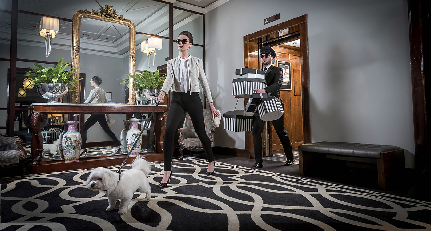 Woman and Chauffeur @ Castletroy Park Hotel Lobby - Hotel Lifestyle Photography © David Cantwell Photography