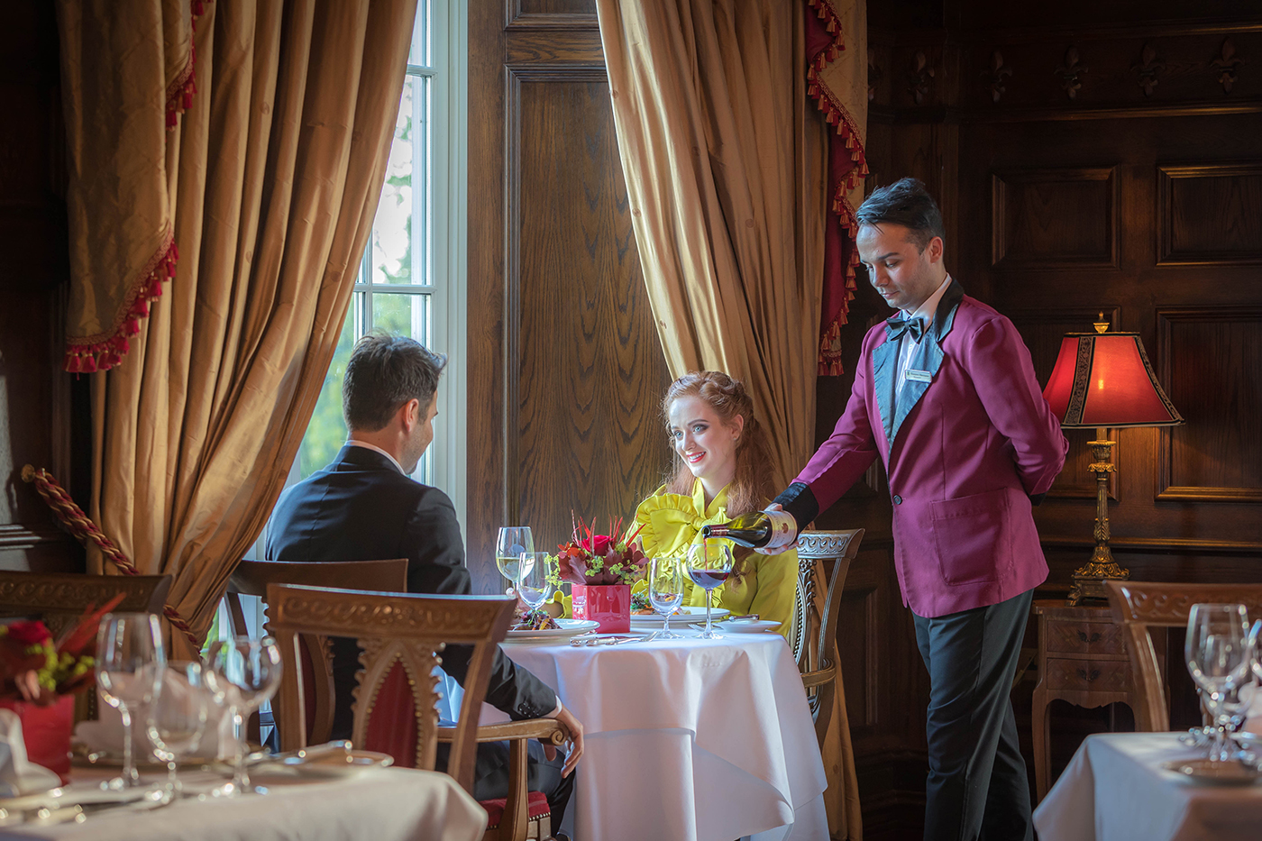 Couple Enjoying Dinner in Restaurant @ Kilronan Castle Hotel - Hotel Lifestyle Photography © David Cantwell Photography