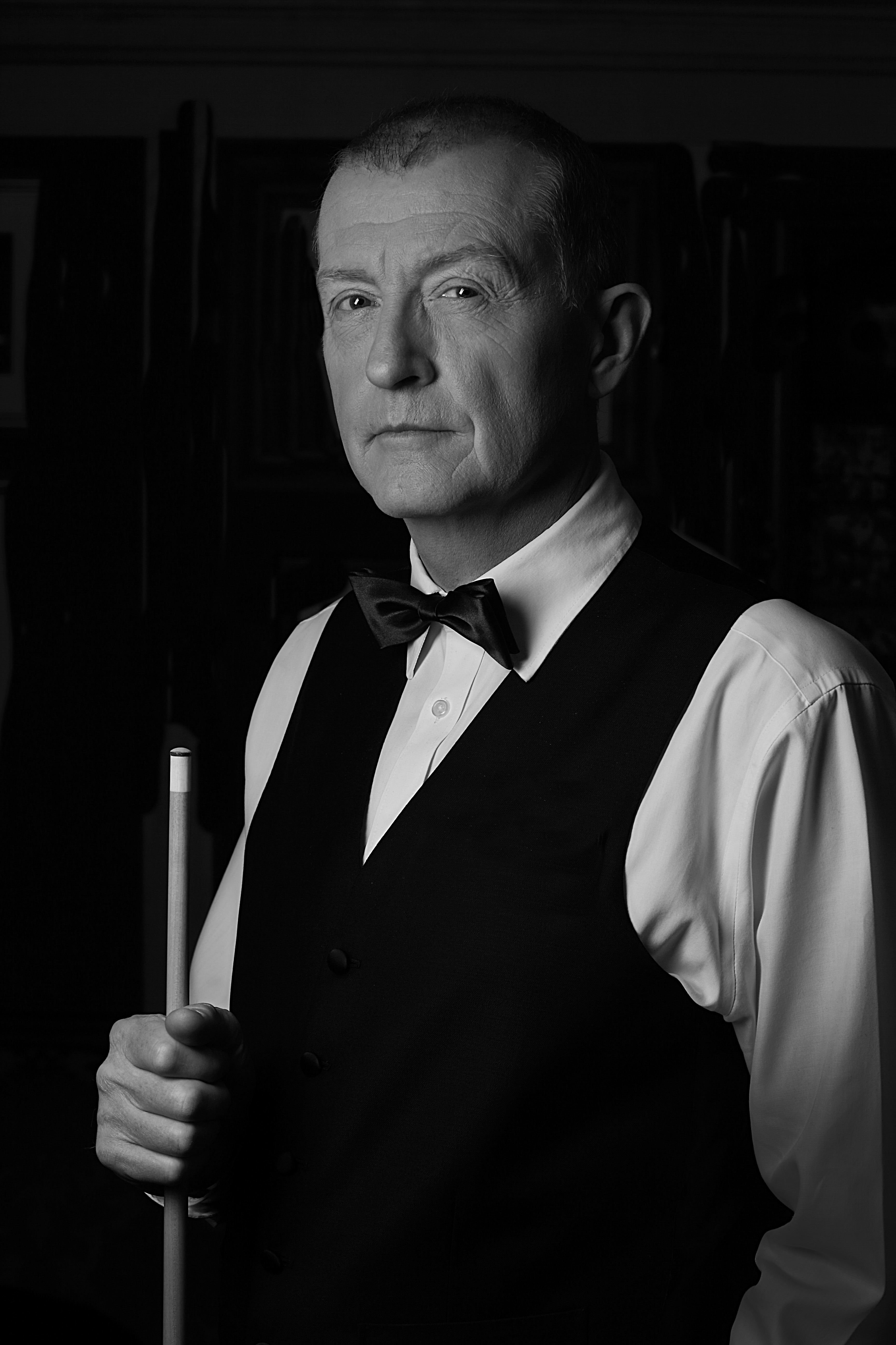 B&W Steve Davis Snooker Player - Black & White Portrait Photography © David Cantwell Photography