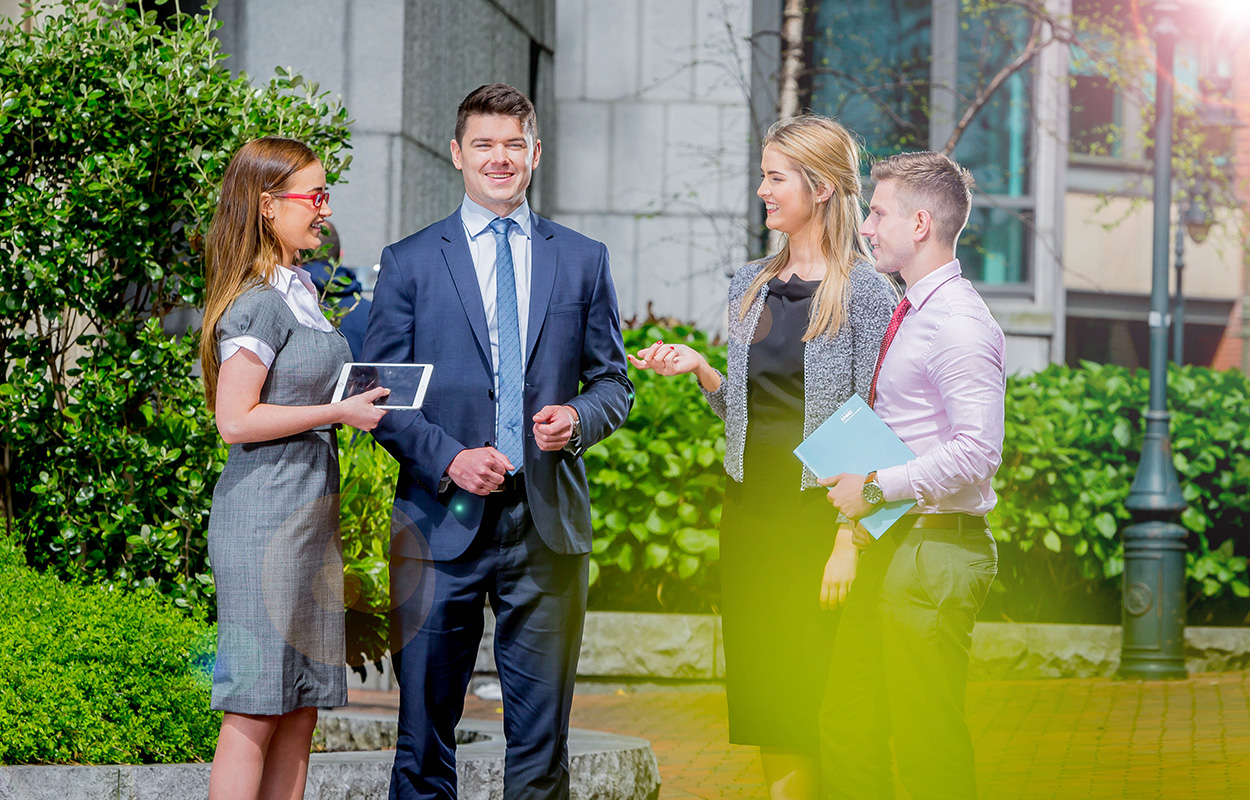 Group of Corporates Chatting outside - Groups Lifestyle Photography © David Cantwell Photography