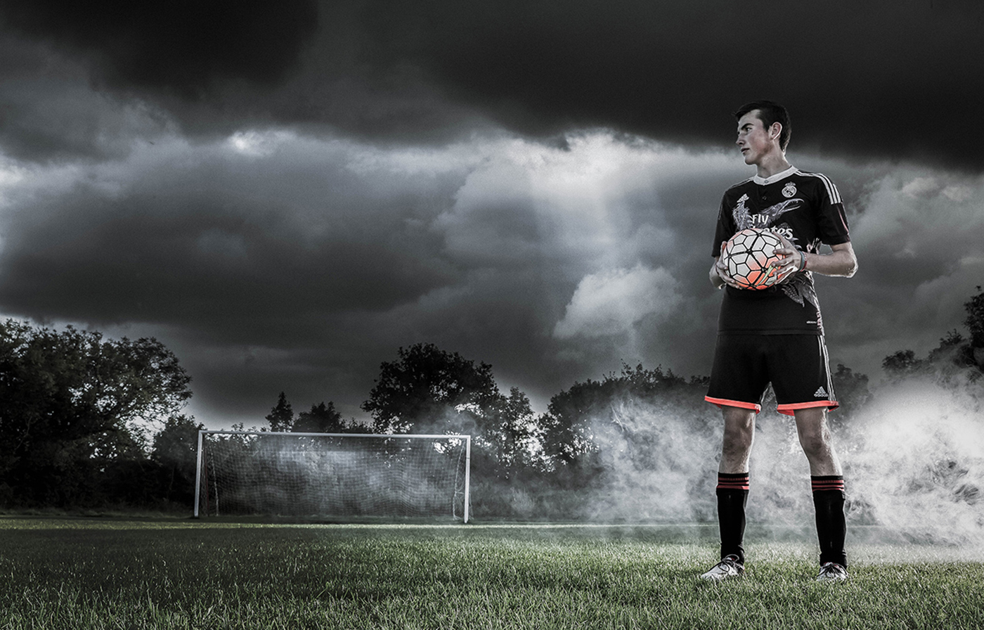 Teenager With Footbal - Portrait Photography © David Cantwell Photography