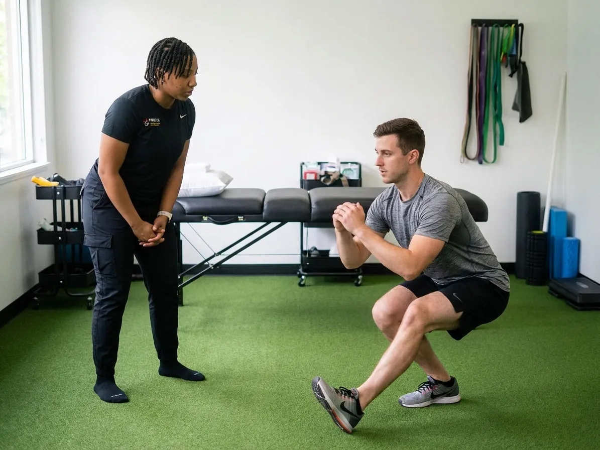 Patient working with a provider at a performance physical therapy clinic in Riverdale, MD