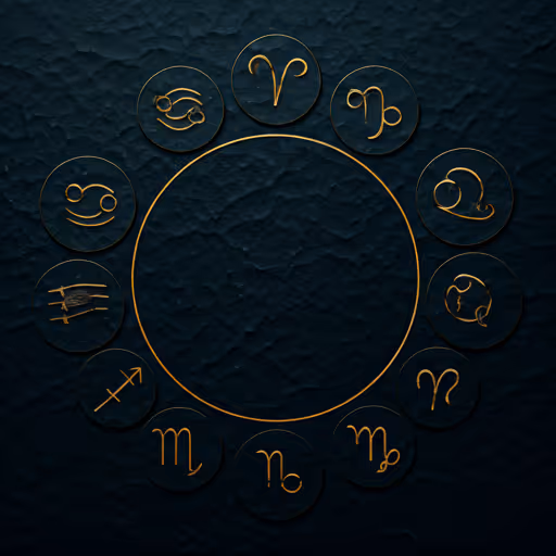 Minimalist gold line art of the twelve zodiac signs on a deep obsidian background