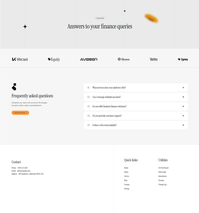 landing faq