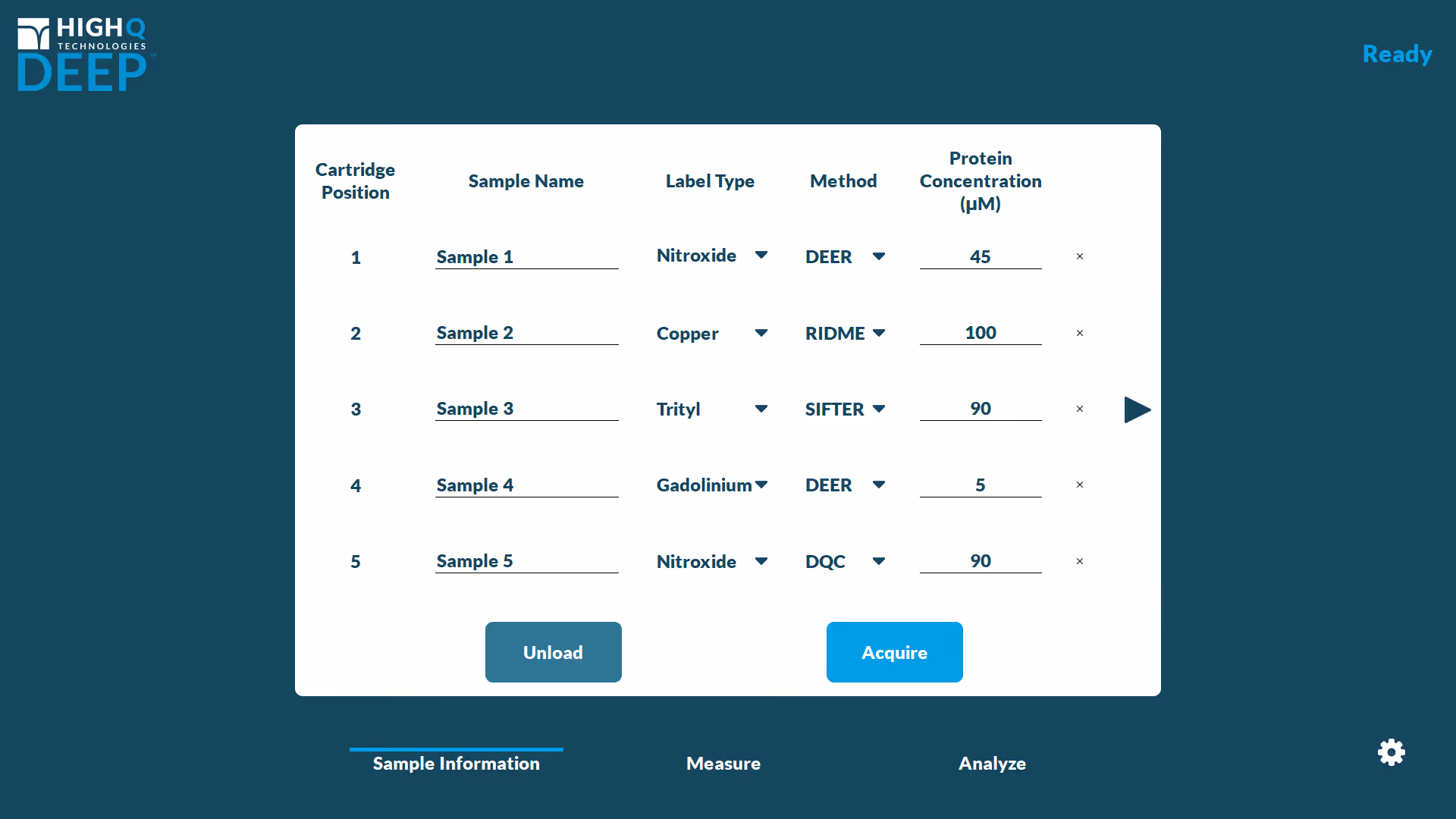 Screenshot of the DEEP analysis software interface for the FATHOM EPR spectrometer.