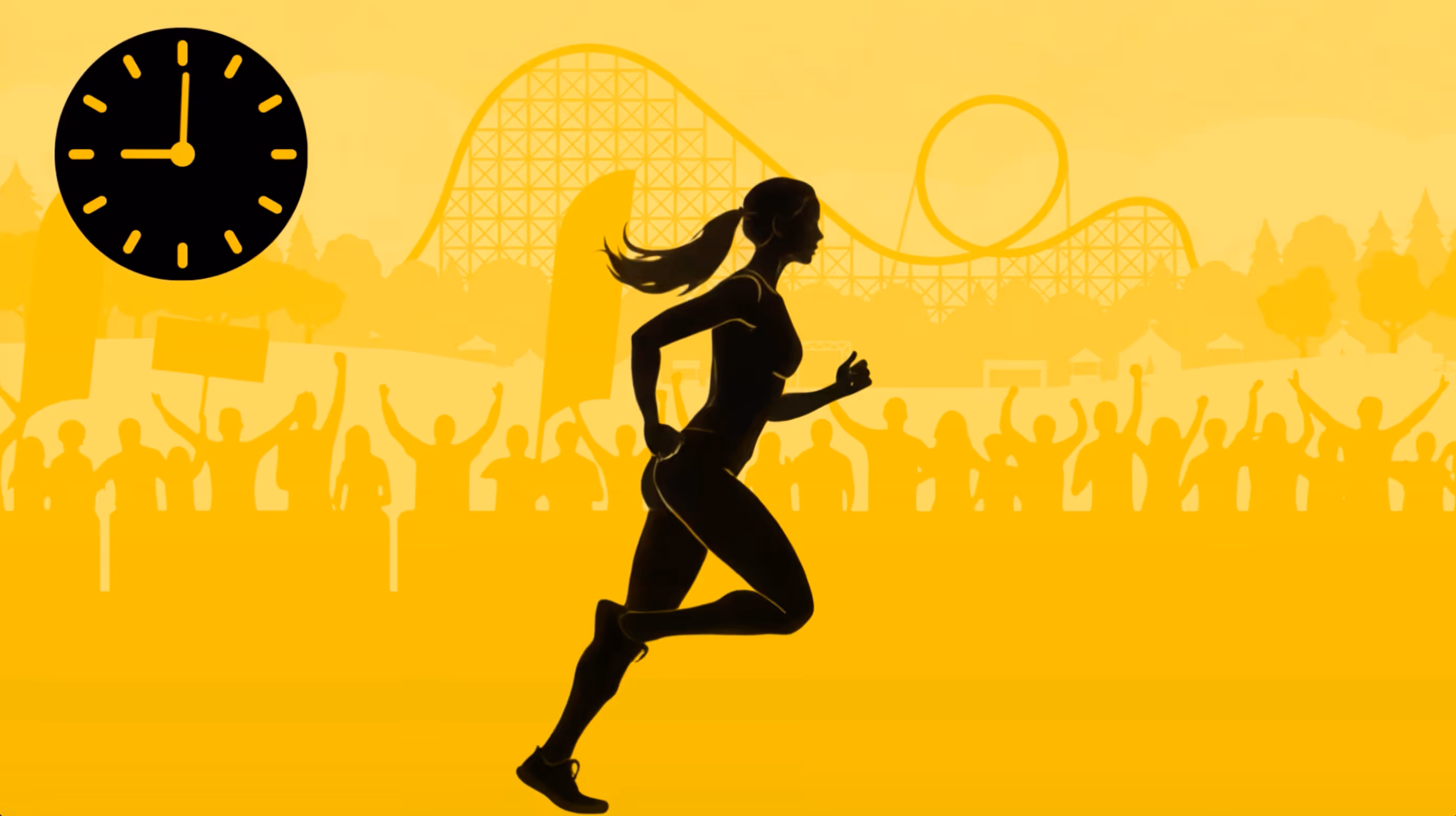 A group of mud-covered participants enthusiastically splashing and running through a muddy obstacle course.