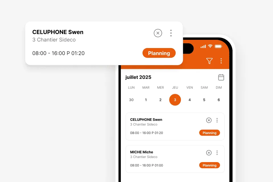 Capture d'écran de l'application mobile TR Online