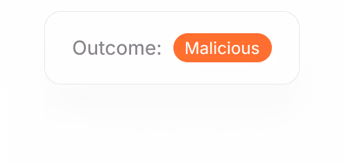 Outcome malicious
