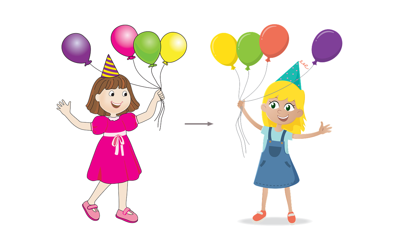 before and after kids illustrations