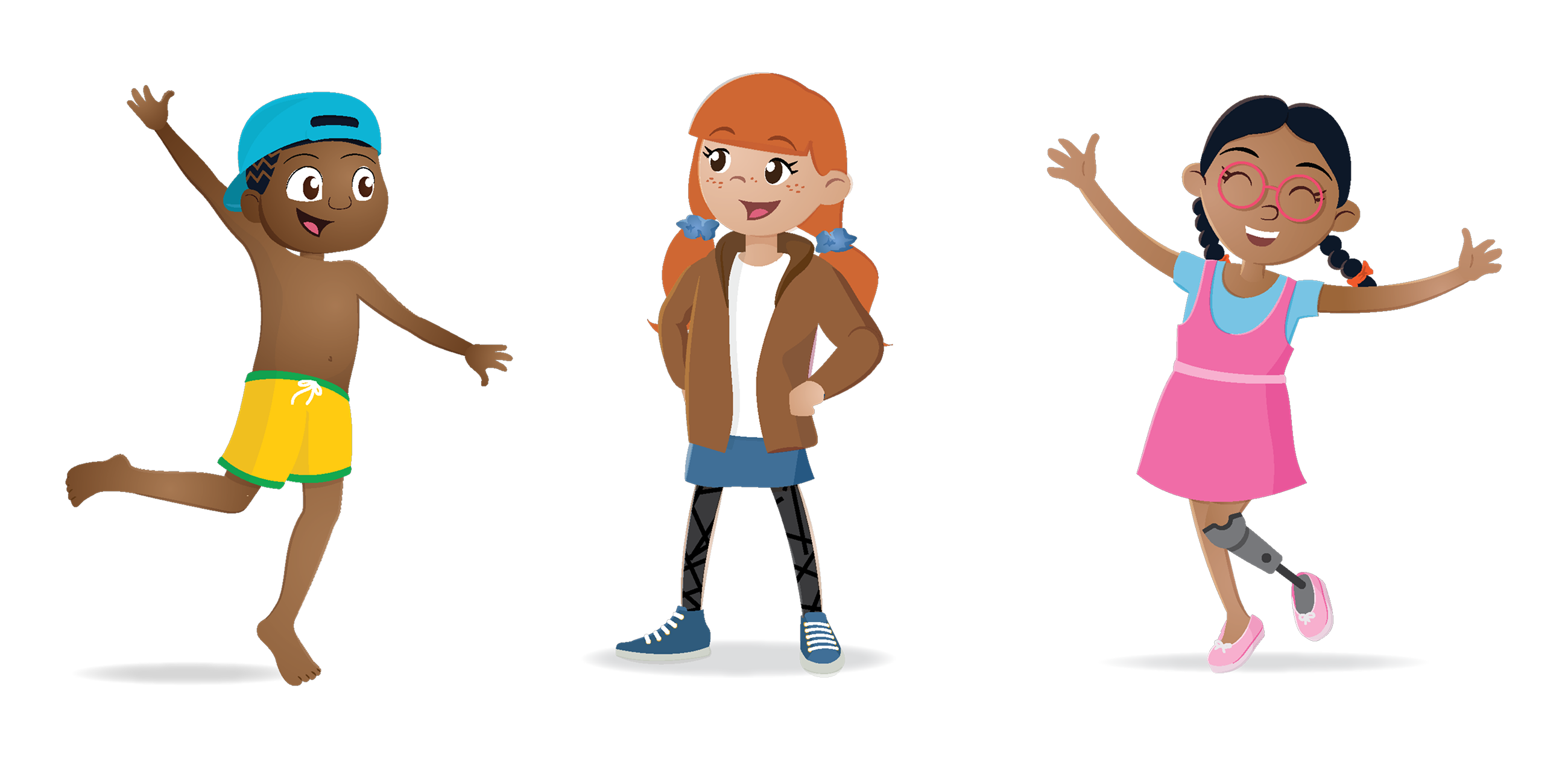 Inclusive illustrations, happy kids
