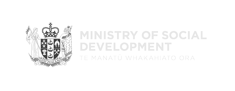 Coat of arms of New Zealand next to text reading Ministry of Social Development and Te Manatū Whakahiato Ora in capital letters.