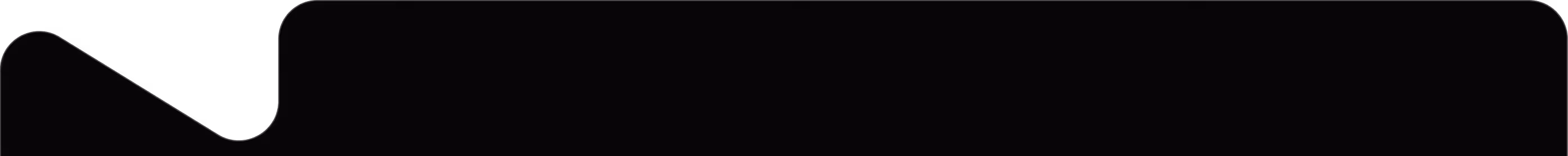 Black stylized arrow pointing left with a curved bottom edge.