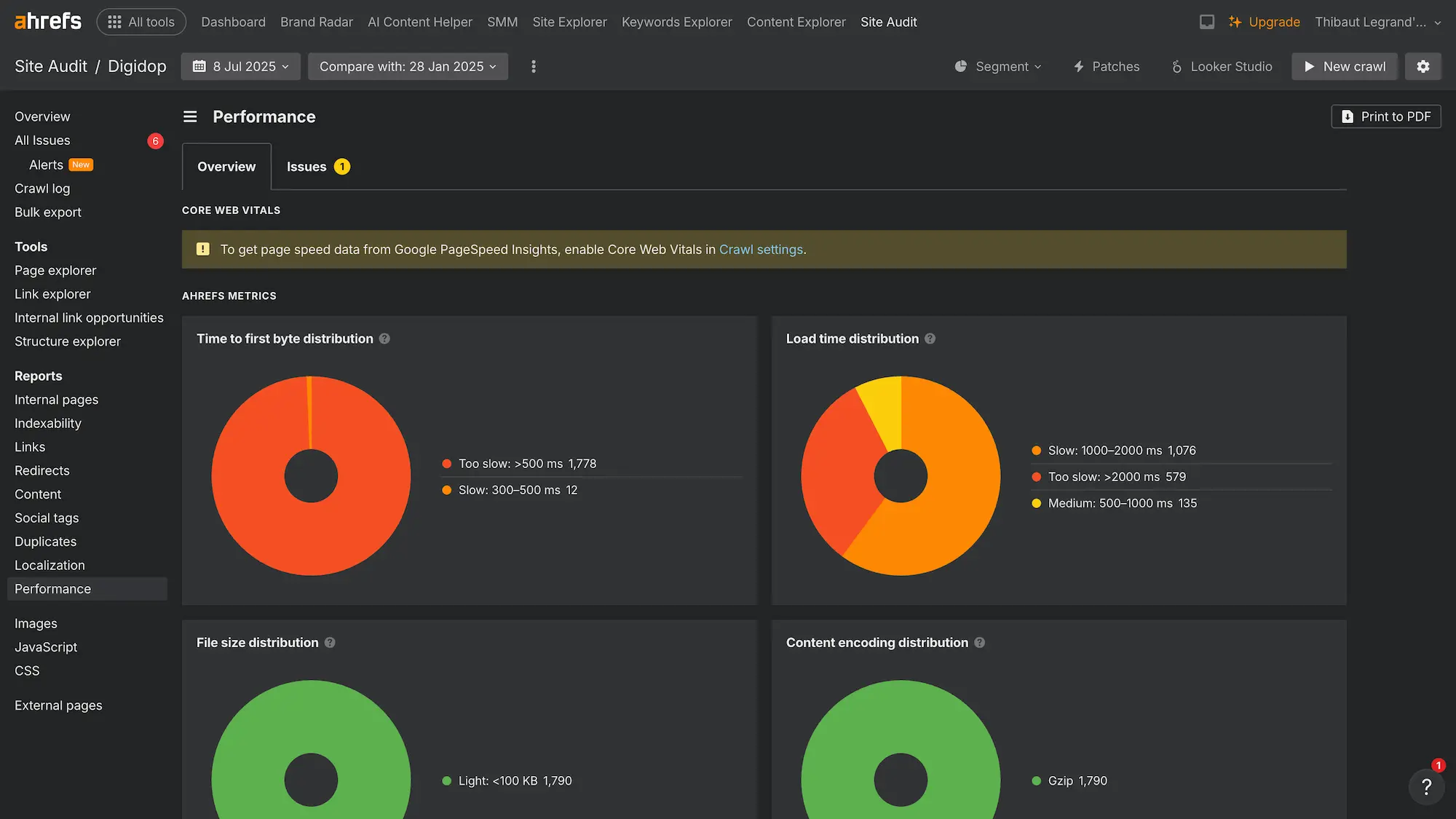 digidop web page performance report for June 2025