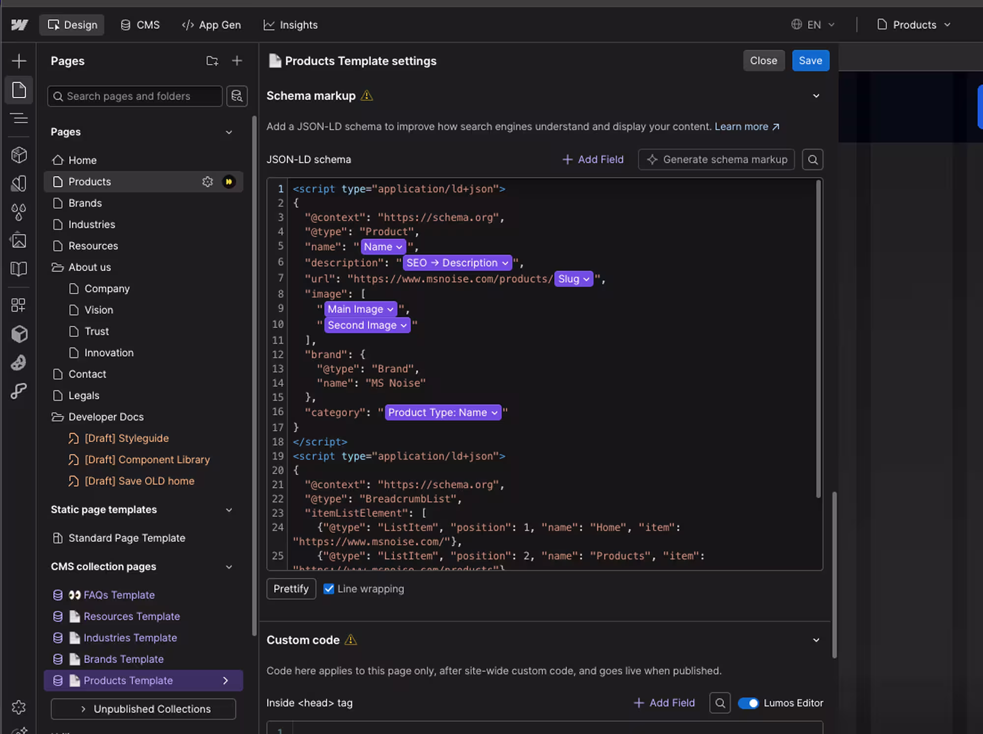données structurées ms noise