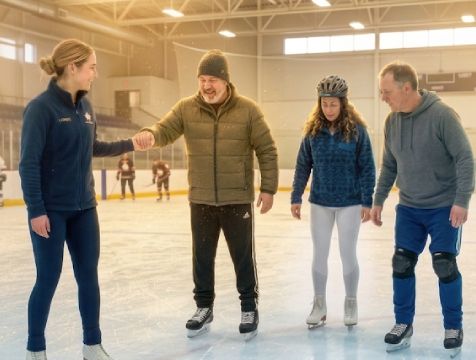Adult skaters at Leaside