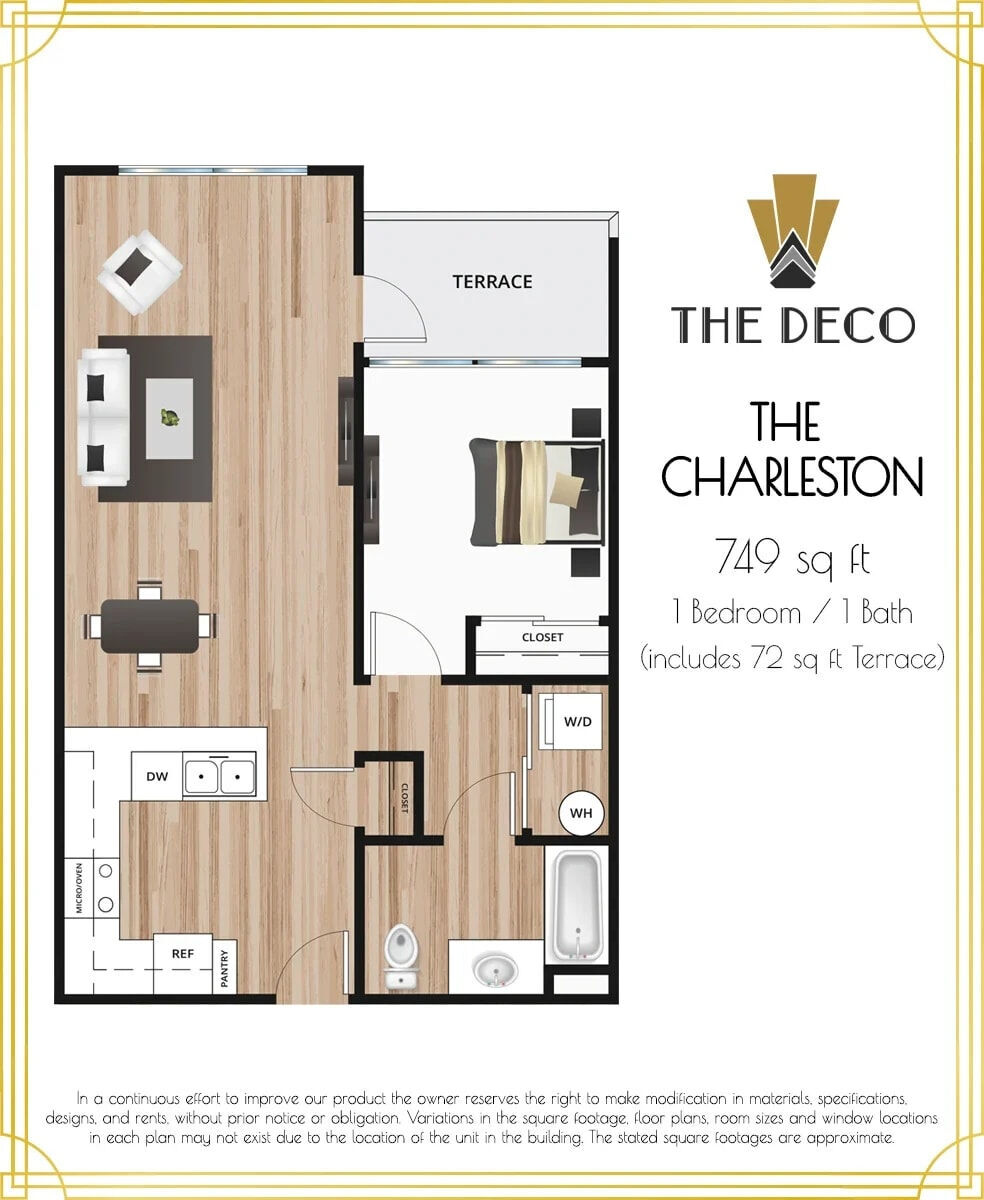 1 bed 1 bath layout