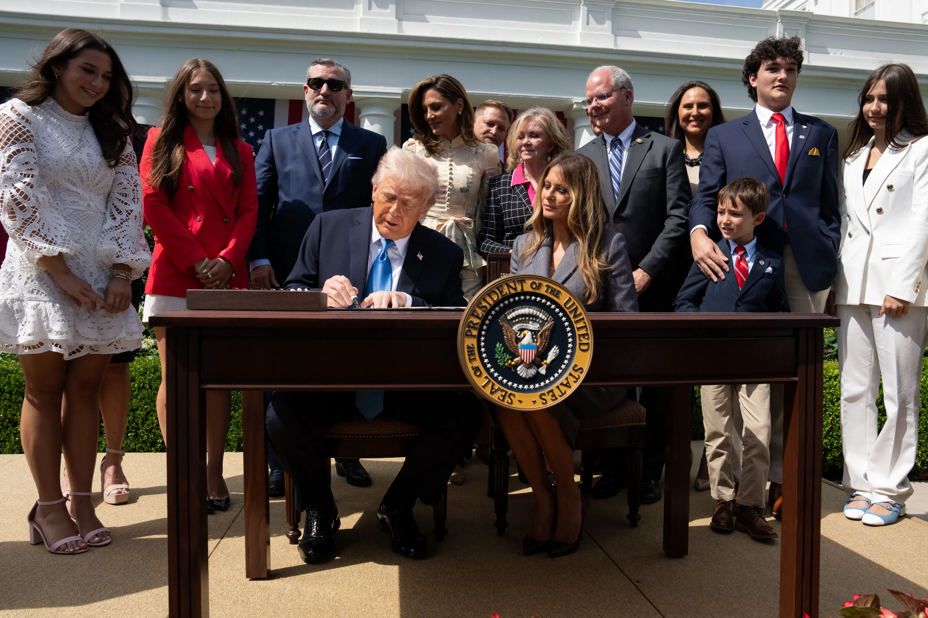 President Trump signs the TAKE IT DOWN Act into law at the White House on May 19, 2025