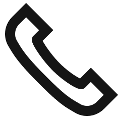 Black telephone handset icon.