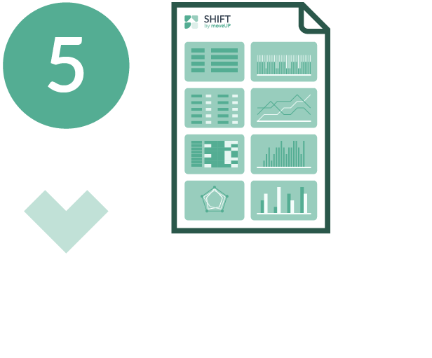 Step 5 with icon of a report sheet