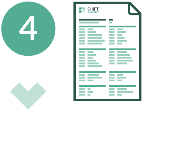 Step 4 with icon of report