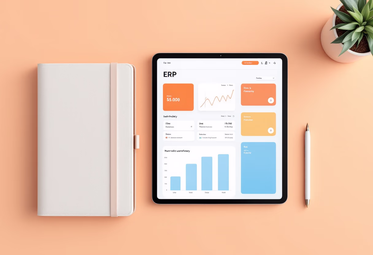 [interface] image of software interface on a tablet (for a erp company)