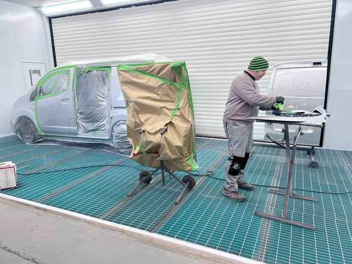 One of the twin Rowley spray booths at the Stanways facility