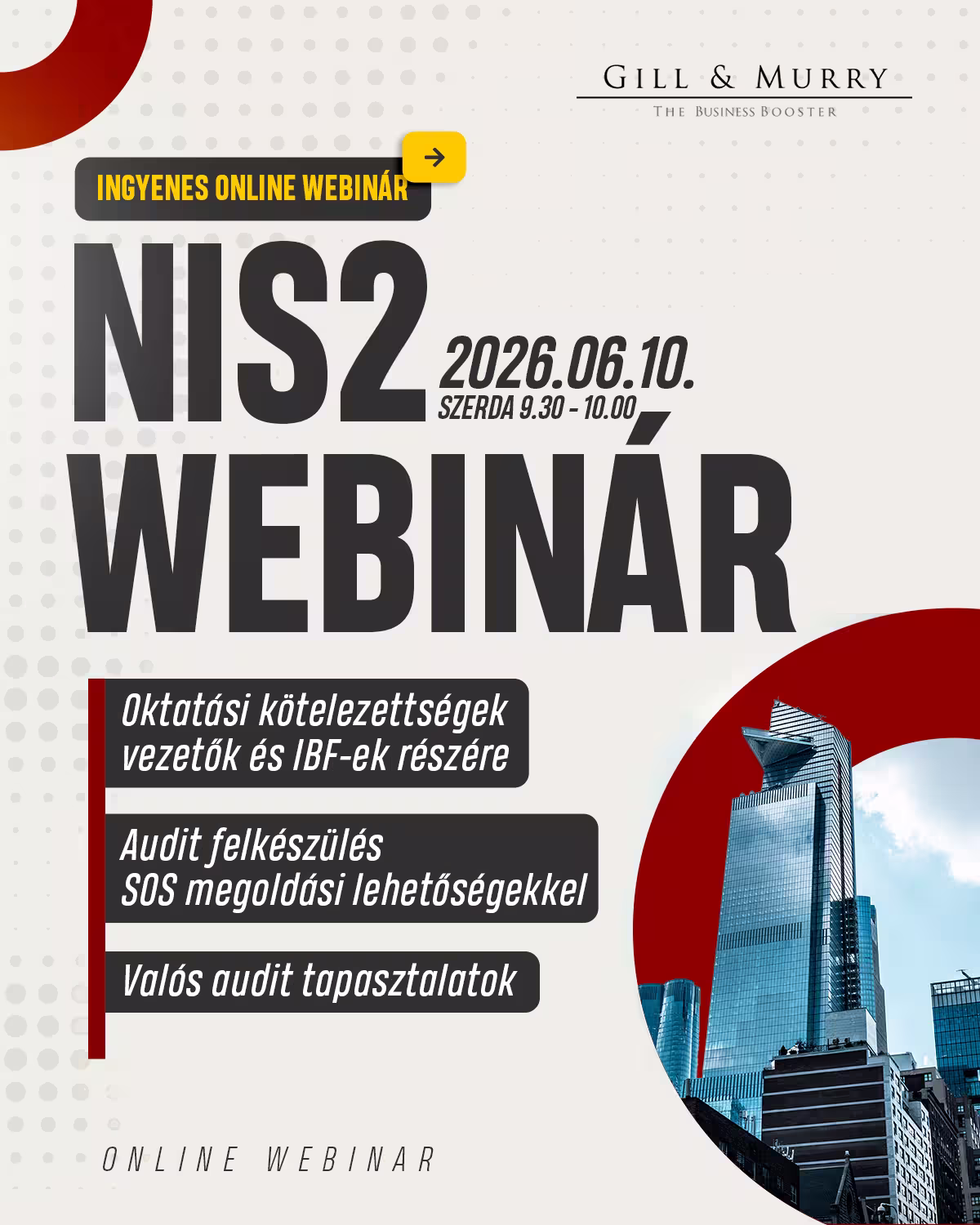 NIS2 Vezetői és IBF képzés tájékoztató - WEBINAR