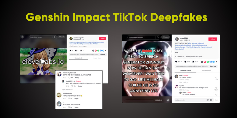 Genshin Impact Voice Actor Deepfakes on TikTok