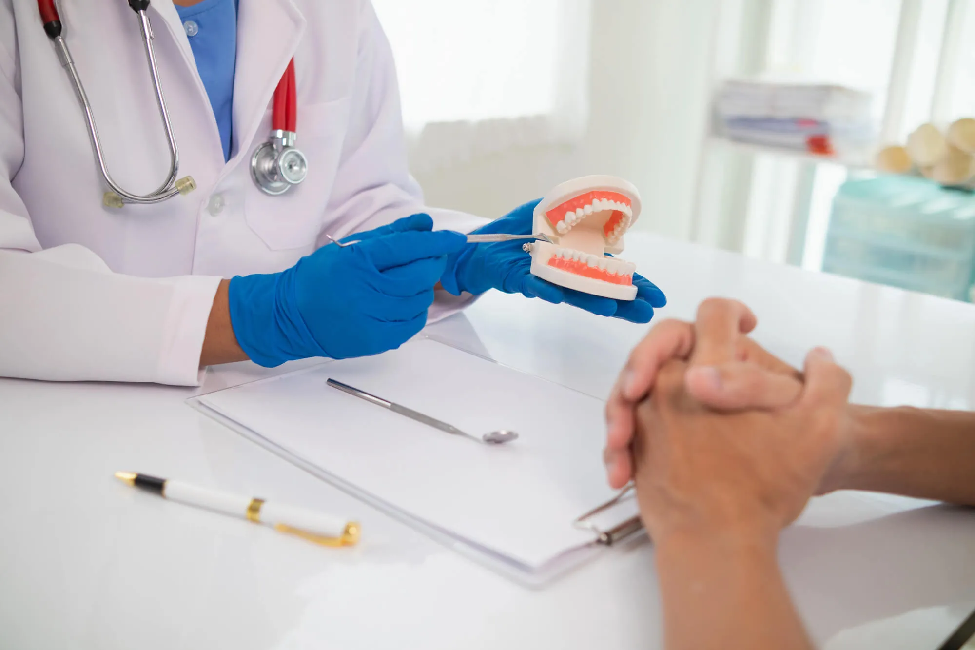 dentist collegeville pa discussing with patient