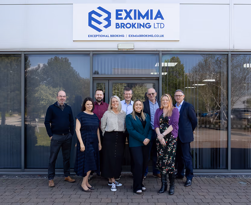 Eximia broking team outside their office